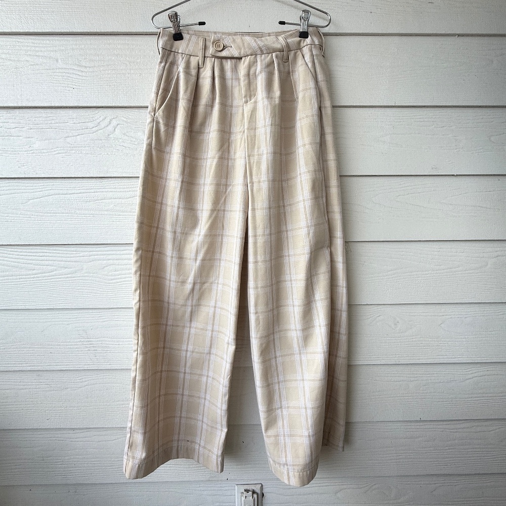 H&M Divided Plaid Wide Leg Trousers | US 4 | High Rise | Trendy Tailored Pants